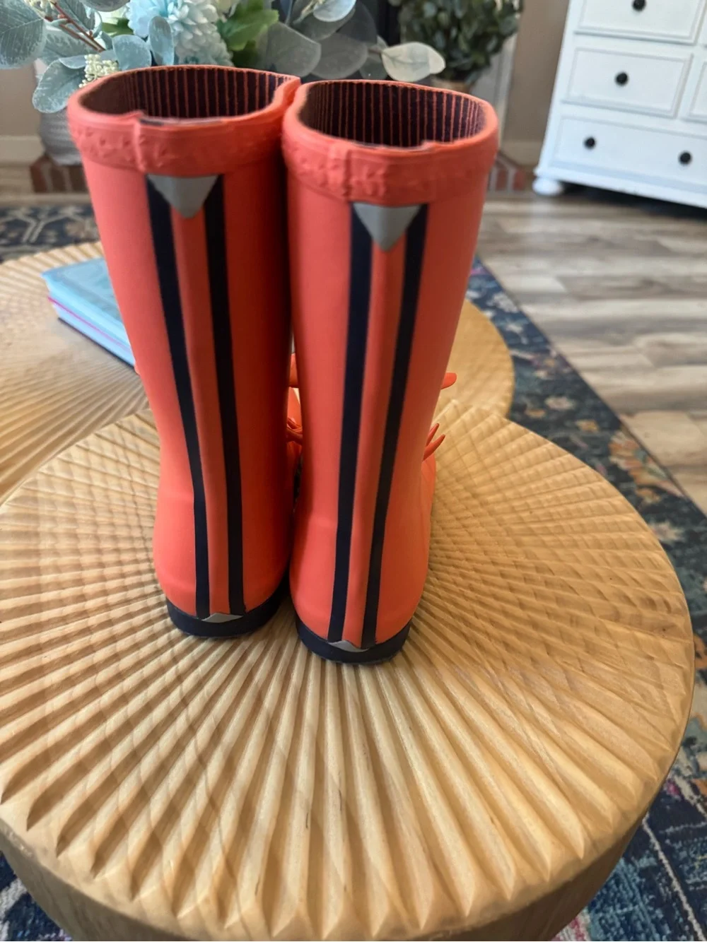 Joules Boy's Rain Boot Crab Size 13 Orange Unisex